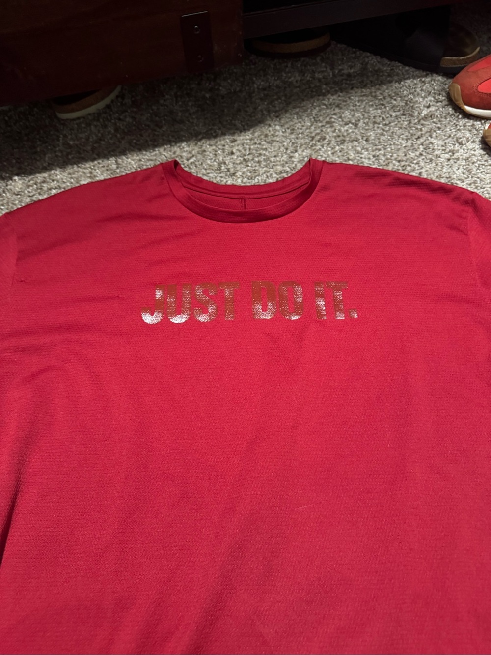 Nike Red Dri-FIT Metallic Logo Tee